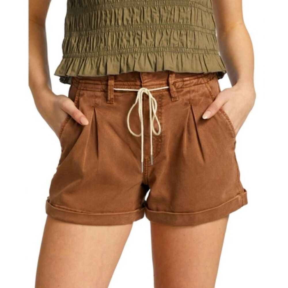 Paige Carley Pleated Short in Mocha NWT Size 34